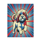 Havanese Comic Art Canvas - Energetic Pop Art Dog Portrait with Halftone Style