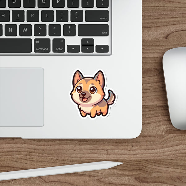 Chibi German Shepherd Sticker | Tritan — Lifestyle View