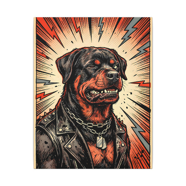 Comic Book Rottweiler Canvas | Bold Dog Wall Art