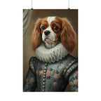 Cavalier King Charles Spaniel Renaissance Royal Portrait Matte Poster, Regal Dog Art Print, Cavalier King Charles Spaniel Lover Gift, Wall Art