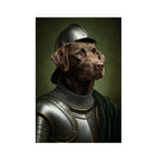 Labrador Retriever Medieval Knight Portrait Matte Poster, Regal Dog Art Print, Labrador Retriever Lover Gift, Wall Art