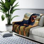 Rottweiler Low Poly Prairie Sherpa Fleece Blanket | Dog Lover Gift