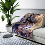 French Bulldog Watercolor Lavender Fields Throw Blanket | Premium Dog Art | Tritan