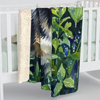 Corgi Watercolor Rain Garden Throw Blanket | Premium Dog Art | Tritan