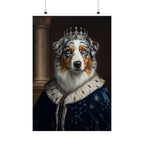 Australian Shepherd Kings & Queens Royal Portrait Matte Poster, Regal Dog Art Print, Australian Shepherd Lover Gift, Wall Art