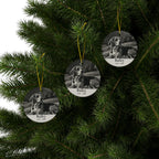 Pack of 3 Beagle memorial ornaments on a Christmas tree