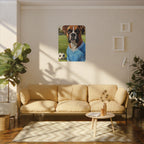 Boxer Dog Oil Painting Soccer Portrait Canvas Wall Art Decor Gift for Dog Lover