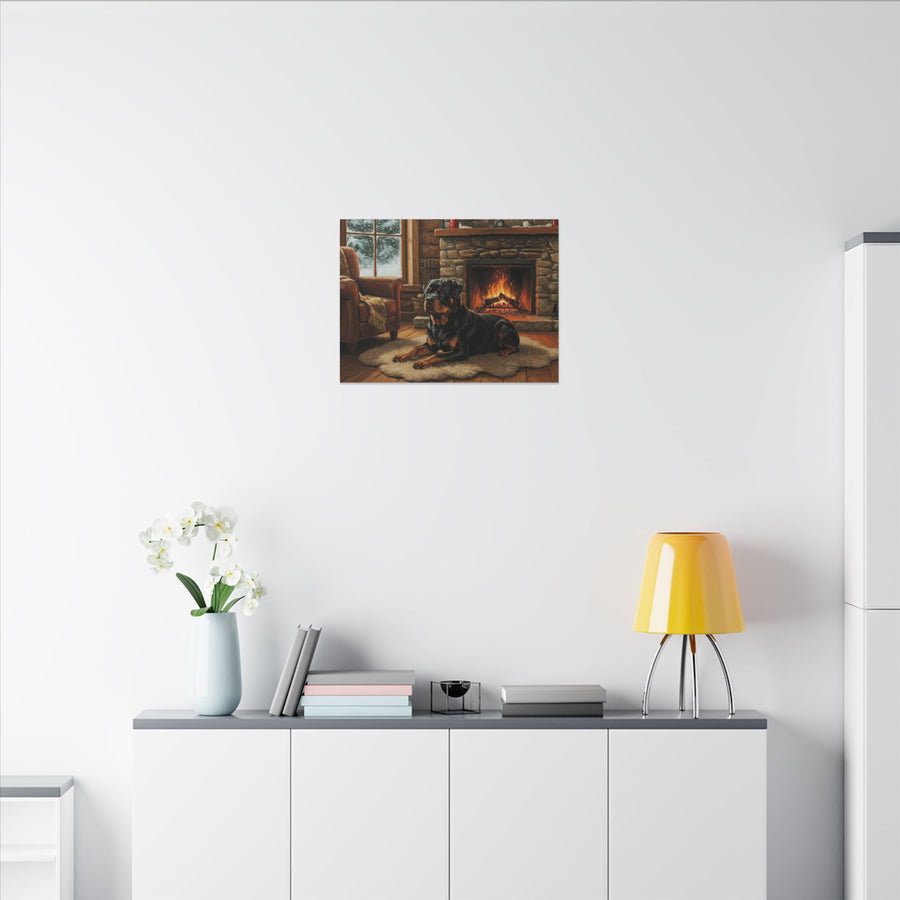 Rottweiler Painting Canvas Wall Art, Dog Lover Gift, Pet Portrait, Acrylic Original Style Print, Home Decor, Stretched Canvas
