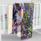Corgi Watercolor Lavender Fields Throw Blanket | Premium Dog Art | Tritan