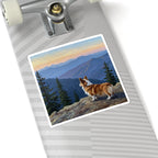 Acrylic Corgi - Mountain Overlook | Kiss-Cut Stickers