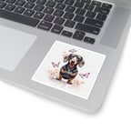 Dachshund Watercolor Butterfly Bloom Kiss-Cut Stickers | Premium Dog Prints | Tritan — view 5 of 12