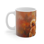 Shiba Inu Mug, Autumn Woods Acrylic-Style Dog Art Ceramic Coffee Cup, Pet Lover Gift, Home Decor