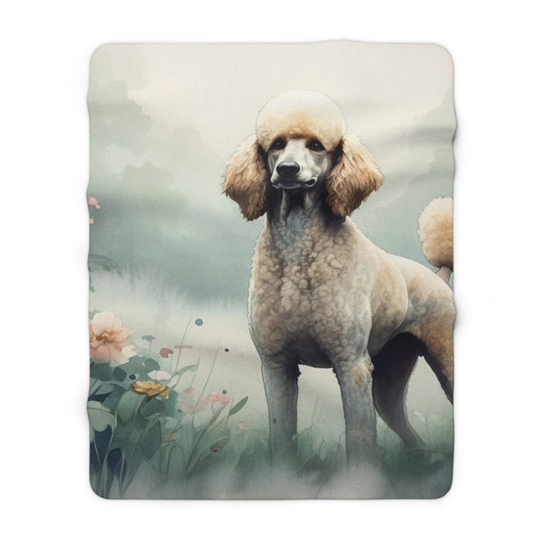 Poodle Watercolor Rain Garden Throw Blanket | Premium Dog Prints | Tritan