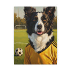 Border Collie Oil Painting Soccer Portrait Stretched Canvas Wall Art | Energetic Dog Lover Gift | Premium Pet Decor