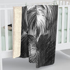 Shih Tzu Charcoal Portrait Sherpa Fleece Blanket | Dog Lover Gift