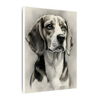 Beagle Charcoal Portrait Canvas Art | Realistic Dog Sketch Wall Decor | Pet Lover Gift | Stretched Canvas Print | Dog Memorial Artwork