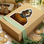 Beagle Medieval Knight Portrait Sticker, Dog Portrait Vinyl Decal, Kiss-Cut Sticker, Beagle Lover Gift