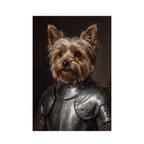 Yorkshire Terrier Medieval Knight Portrait Matte Poster, Regal Dog Art Print, Yorkshire Terrier Lover Gift, Wall Art