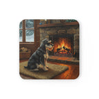 Acrylic Miniature Schnauzer - Winter Hearth | Cork Back Coaster
