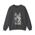 Siberian Husky Sweatshirt | Painterly Dog Art Crewneck | Husky Mom Gift | Cozy Pullover for Dog Lovers | Pet Portrait Apparel