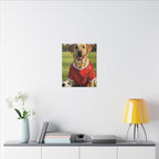 Labrador Retriever Oil Painting Soccer Portrait Canvas, Lab Dog Wall Art Decor, Sports Fan Gift for Home, Pet Art