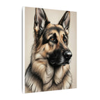 German Shepherd Charcoal Portrait Canvas Wall Art | Dog Lover Gift | Pet Memorial Decor | GSD Art Print
