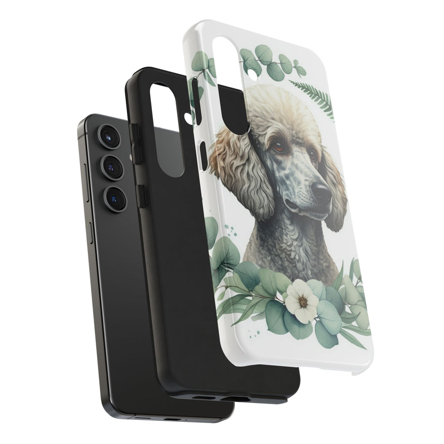 Poodle Watercolor Botanical Wreath Phone Case | Premium Dog Prints | Tritan — detail view