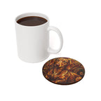 Dachshund Stained Glass Warm Jewel Cork Back Coaster | Dog Lover Gift