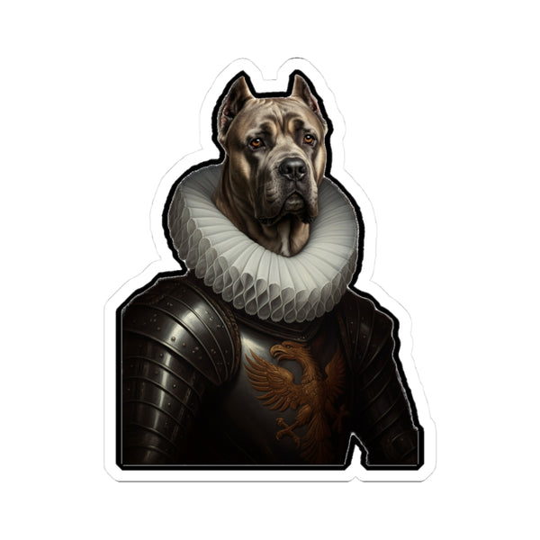 Cane Corso Renaissance Royal Portrait Sticker, Dog Portrait Vinyl Decal, Kiss-Cut Sticker, Cane Corso Lover Gift