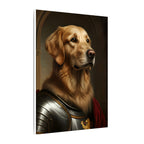 Golden Retriever Medieval Knight Portrait Canvas Wall Art, Regal Dog Painting, Golden Retriever Lover Gift, Stretched Canvas