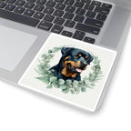 Rottweiler Watercolor Botanical Wreath Kiss-Cut Stickers | Premium Dog Prints | Tritan — view 7 of 12
