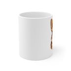 Corgi Stained Glass Monochrome Gold Ceramic Mug 11oz | Dog Lover Gift