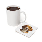 Beagle Low Poly Monochrome Gold Cork Back Coaster | Dog Lover Gift