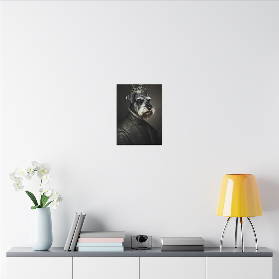 Miniature Schnauzer Renaissance Royal Portrait Canvas Wall Art, Regal Dog Painting, Miniature Schnauzer Lover Gift, Stretched Canvas