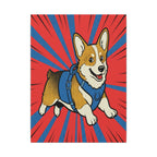Pembroke Welsh Corgi Comic Pop Art Canvas - Bold Action Corgi Print for Retro Wall Decor