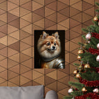 Pomeranian Medieval Knight Portrait Matte Poster, Regal Dog Art Print, Pomeranian Lover Gift, Wall Art