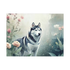 Siberian Husky Watercolor Canvas Print | Dog Wall Art | Pet Lover Gift | Modern Dog Decor