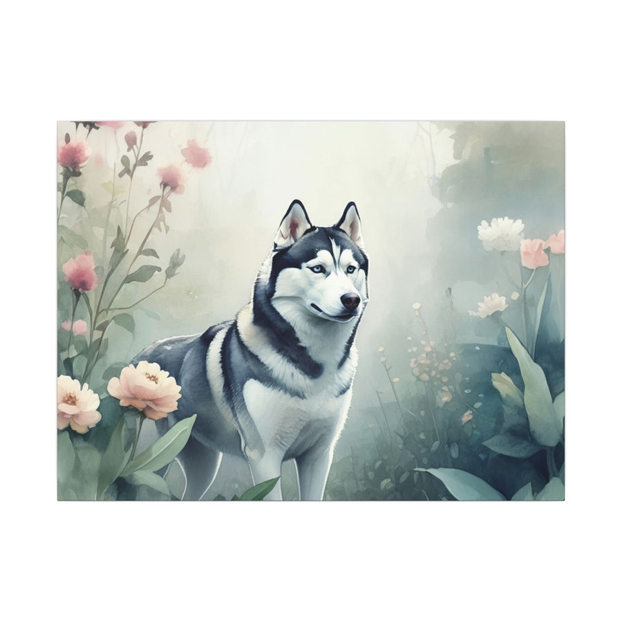 Siberian Husky Watercolor Canvas Print | Dog Wall Art | Pet Lover Gift | Modern Dog Decor