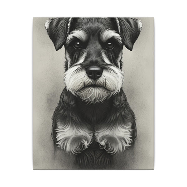 Miniature Schnauzer Charcoal Portrait Canvas Wall Art | Dog Lover Gift | Pet Memorial Decor | Custom Pet Art Print