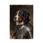 Bernese Mountain Dog Medieval Knight Portrait Matte Poster, Regal Dog Art Print, Bernese Mountain Dog Lover Gift, Wall Art