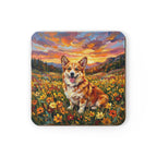 Corgi Acrylic Gallery Print Sunset Prairie Drink Coaster | Premium Dog Prints | Tritan — secondary view