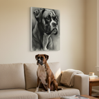 Boxer Charcoal Portrait Canvas Art | Dog Lover Gift, Pet Wall Decor, Boxer Mom Gift