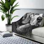 Beagle Charcoal Portrait Throw Blanket | Premium Dog Art | Tritan
