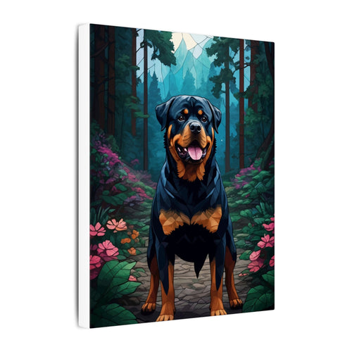 Rottweiler Stained Glass Canvas Wall Art | Dog Lover Gift | Rottie Decor | Pet Art Print