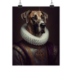 Great Dane Renaissance Royal Portrait Matte Poster, Regal Dog Art Print, Great Dane Lover Gift, Wall Art