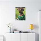 German Shorthaired Pointer Oil Painting Soccer Portrait Wall Art, GSP Dog Lover Gift, Canine Decor, Fetching Football Fan Canvas