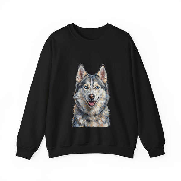 Siberian Husky Sweatshirt | Painterly Dog Art Crewneck | Husky Mom Gift | Cozy Pullover for Dog Lovers | Pet Portrait Apparel