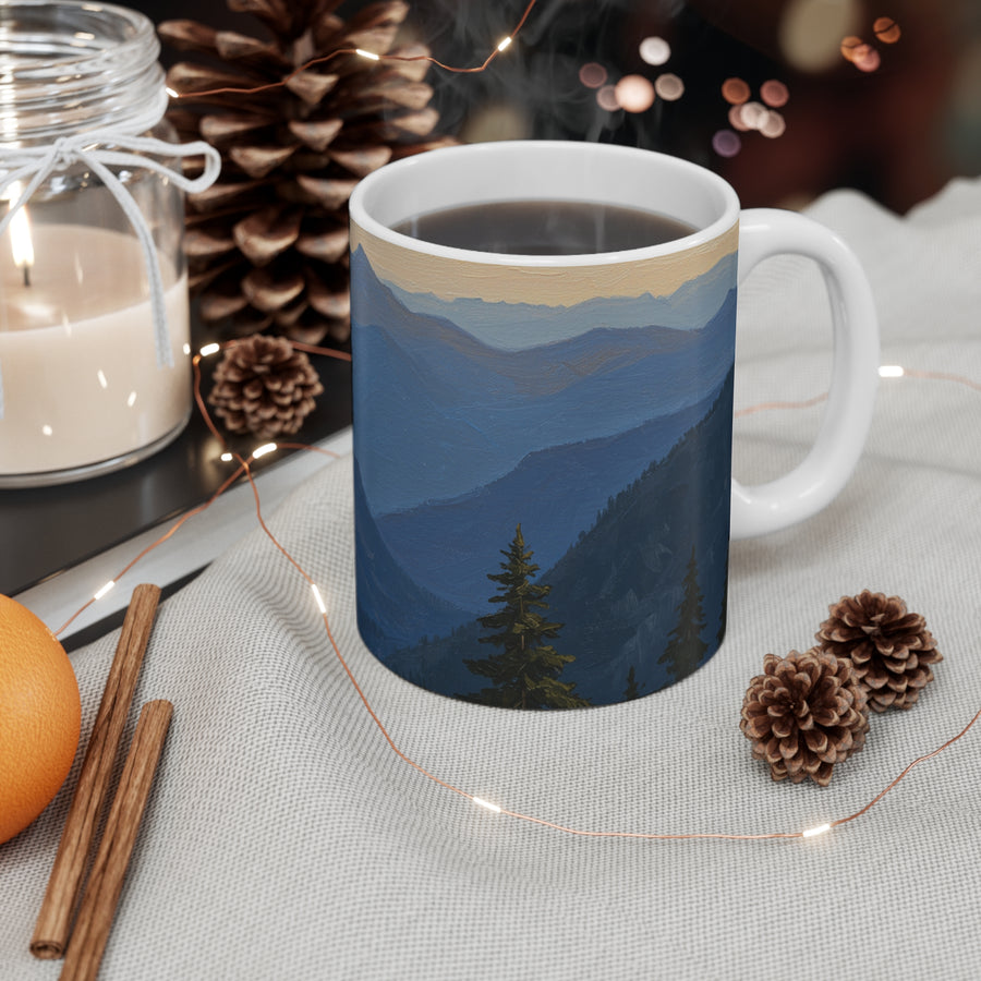 Acrylic Poodle - Mountain Overlook | Ceramic Mug 11oz