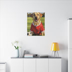 Labrador Retriever Oil Painting Soccer Portrait Canvas, Lab Dog Wall Art Decor, Sports Fan Gift for Home, Pet Art