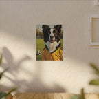 Border Collie Oil Painting Soccer Portrait Stretched Canvas Wall Art | Energetic Dog Lover Gift | Premium Pet Decor